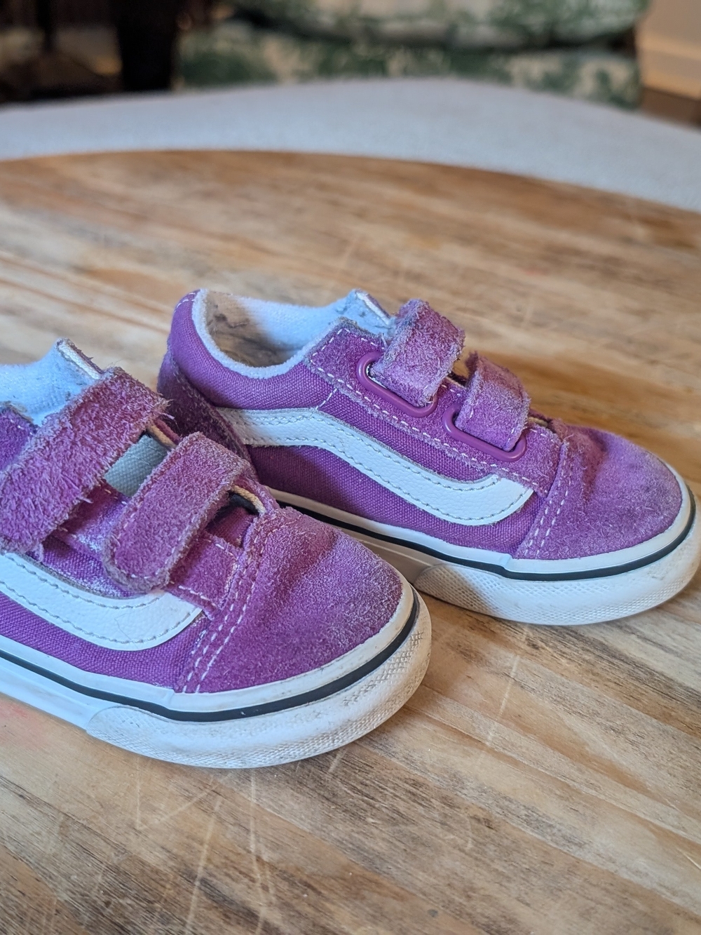 Vans Toddler Old Skool Velcro Sneakers - Willowherb (Purple Suede)